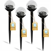 Lampy ogrodowe - Zestaw 4x Lampa Solarna Ogrodowa LED Wbijana 5500-6000K IP44 33cm Czujnik Zmierzchu - miniaturka - grafika 1