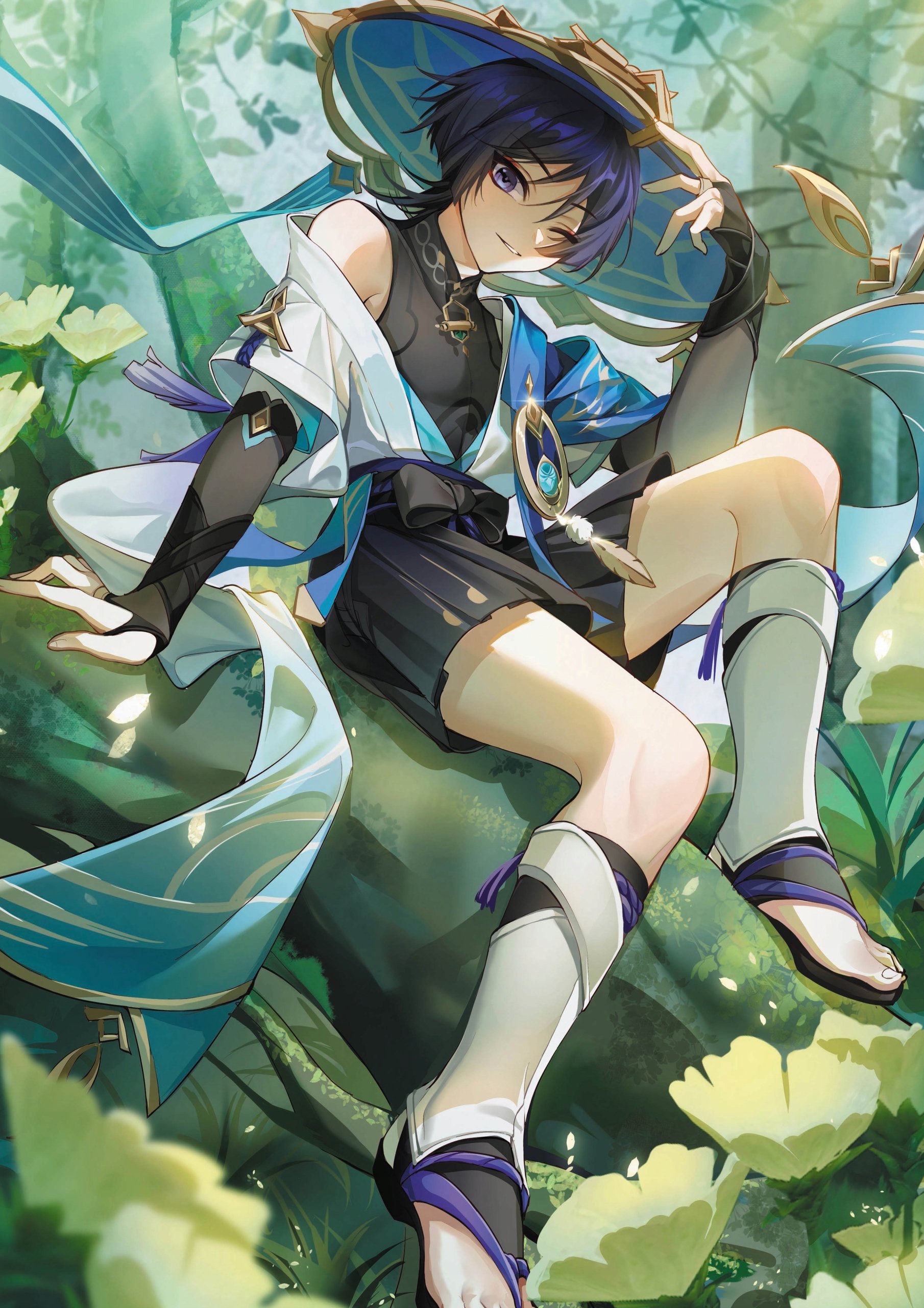 Plakat A3 Genshin Impact Anime Gra Scaramouche Wanderer