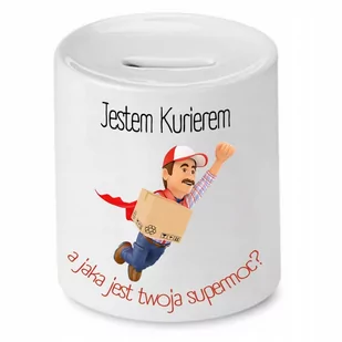 SKARBONKA DLA KURIERA JESTEM KURIERM PREZENT z Nadrukiem ze Zdjęciem - Skarbonki - miniaturka - grafika 1