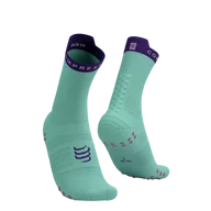 Skarpetki sportowe męskie - COMPRESSPORT Skarpetki do biegania wysokie PRORACING SOCKS V4 RUN HIGH shell/blue - miniaturka - grafika 1