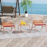 Meble ogrodowe - Zestaw Mebli Ogrodowych z Rattanu, Mały Balkon, 2 Krzesła ze Stołem, Meble Balkonowe dla 2 Osób, Meble Tarasowe - miniaturka - grafika 1