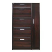 Szafki na buty - Szafka na buty LOCO-MALTA SM, ciemny orzech, 90x28x160 cm - miniaturka - grafika 1