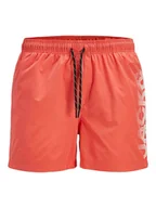 Kąpielówki męskie - Jack & Jones Szorty kąpielowe "Maui" w kolorze koralowym - miniaturka - grafika 1