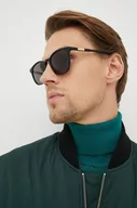 Okulary przeciwsłoneczne - Gucci okulary przeciwsłoneczne męskie kolor czarny - miniaturka - grafika 1