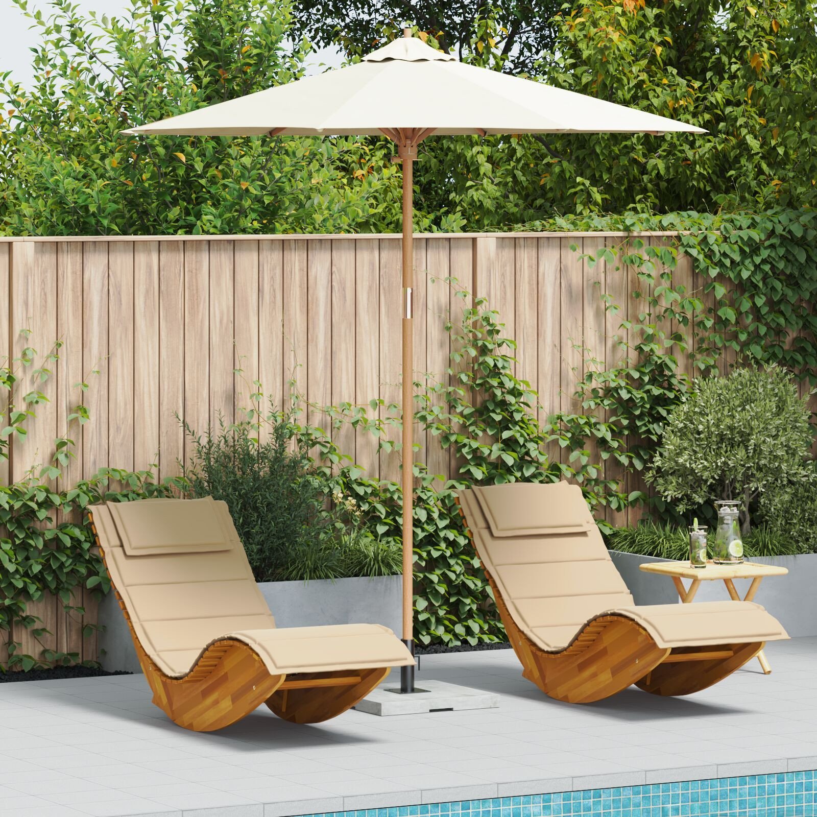 VidaXL Parasol ogrodowy Kremowy 240x260 cm z Bambusa