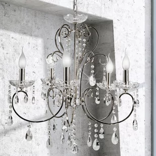Candellux AURORA lampa wisząca Żyrandol 5x40W E14 Chrom 35-96152 - Lampy sufitowe - miniaturka - grafika 1