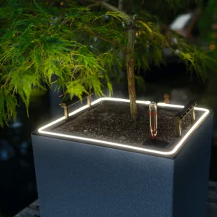 Donica Lechuza CANTO Stone Kolumna 40 LED grafitowy czarny - Donice - miniaturka - grafika 7