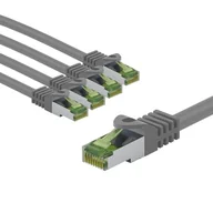 Kable miedziane - goobay 66114 CAT8.1 kabel sieciowy w zestawie 5 szt. / kabel krosowy ekranowany S/FTP/CU Ethernet, PiMF, LSZH, OFC/Cat 8.1 kabel z 40 Gbits/szary / 5 x 5 m - miniaturka - grafika 1