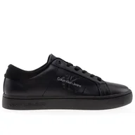 Trampki męskie - Buty Calvin Klein Jeans Classic Cupsole Low Laceup Leather YM0YM00864-0GT - czarne - miniaturka - grafika 1