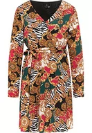 Sukienki - faina Damska sukienka midi, czerwony, wielokolorowy, XS - miniaturka - grafika 1