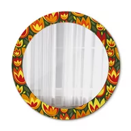 Lustra - Nowoczesne Lustro Okrągłe Tulipany retro 70cm - miniaturka - grafika 1
