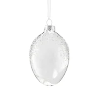 Wielkanoc - Bombka jajko szklane z białymi piórkami 8,5 cm - miniaturka - grafika 1