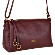 Torebki damskie - VEZZE bordowa torebka listonoszka skóra naturalna - miniaturka - grafika 1