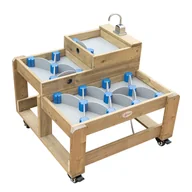 Zabawki do piasku - CLASSIC WORLD EDU Drewniany Stolik Wodny XL Tor Droga Wody z Tamami - miniaturka - grafika 1