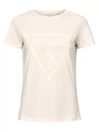 Koszulki i topy damskie - GUESS - T-shirt damski, beżowy - miniaturka - grafika 1