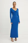 Sukienki - Patrizia Pepe sukienka kolor niebieski maxi dopasowana 8A1443 J015 - miniaturka - grafika 1