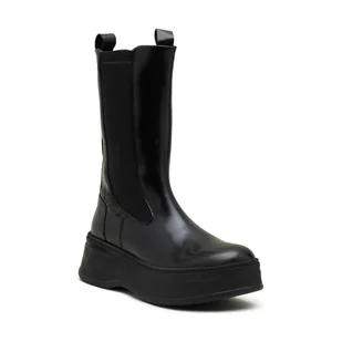 Calvin Klein Skórzane sztyblety - Botki damskie - miniaturka - grafika 1