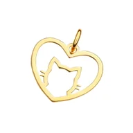 Wisiorki - MYNESS Zawieszka charms wisiorek kotek serce - miniaturka - grafika 1