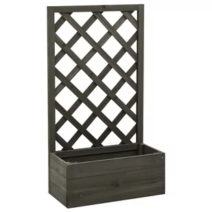vidaXL Ogrodowa donica z kratką, szara, 50x25x90 cm, drewno jodłowe 314831 - Donice - miniaturka - grafika 1