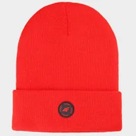 Czapki damskie - Czapka Dziecięca 4F Zimowa Beanie Pomarańczowa 4FJWAW24ACAPU444 Pomarańczowy - miniaturka - grafika 1