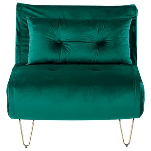 Sofa welurowa rozkładana ciemnozielona VESTFOLD - Sofy i kanapy - miniaturka - grafika 1