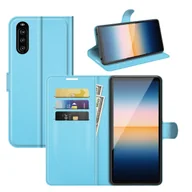Etui i futerały do telefonów - Etui König Design kompatybilne z Sony Xperia 10 III z syntetycznej skóry - Niebieskie etui na telefon komórkowy - miniaturka - grafika 1