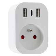 Systemy inteligentnych domów - Gniazdko Smart Plug IMMAX NEO LITE SMART, typ E, 2x USB, 1x USB-C, TUYA (07772L) Biała - miniaturka - grafika 1