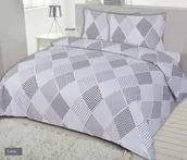 Pościel - Matex Multitex Pościel flanelowa biało-szaro-beżowa, 2x 70x80 cm, 220x200 cm - miniaturka - grafika 1