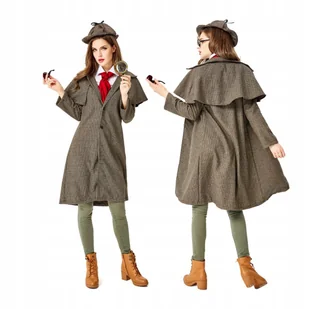 Strój Sherlocka Holmesa Dla Kobiet Przebranie Detektywa Szerlok Halloween L - Stroje karnawałowe - miniaturka - grafika 1