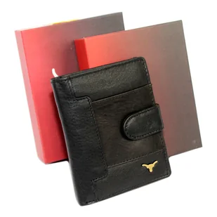 Portfel Męski Skórzany ANDREAS Skóra Licowa Mały Pionowy Z Zapięciem CZARNY RFID HK 5131B ML 9,5 x 11,5 x 2,5 [cm] - Portfele - miniaturka - grafika 1