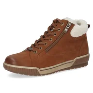 Kozaki damskie - Caprice Damskie ciepłe buty 9-26207-43, modne kozaki, Cognac NUBUC, 38 EU, Nubuk koniakowy, 38 EU - miniaturka - grafika 1