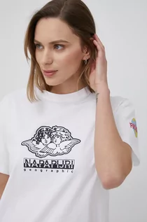 Koszulki i topy damskie - Napapijri t-shirt bawełniany kolor biały - grafika 1
