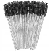 Sztuczne rzęsy i akcesoria - Project Lashes, Szczoteczka Kryształ Czarny Szczoteczki Do Rzęs 50 Szt. - miniaturka - grafika 1