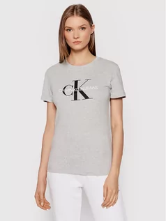 Koszulki i topy damskie - Calvin Klein Jeans T-Shirt J20J207878 Szary Regular Fit - grafika 1