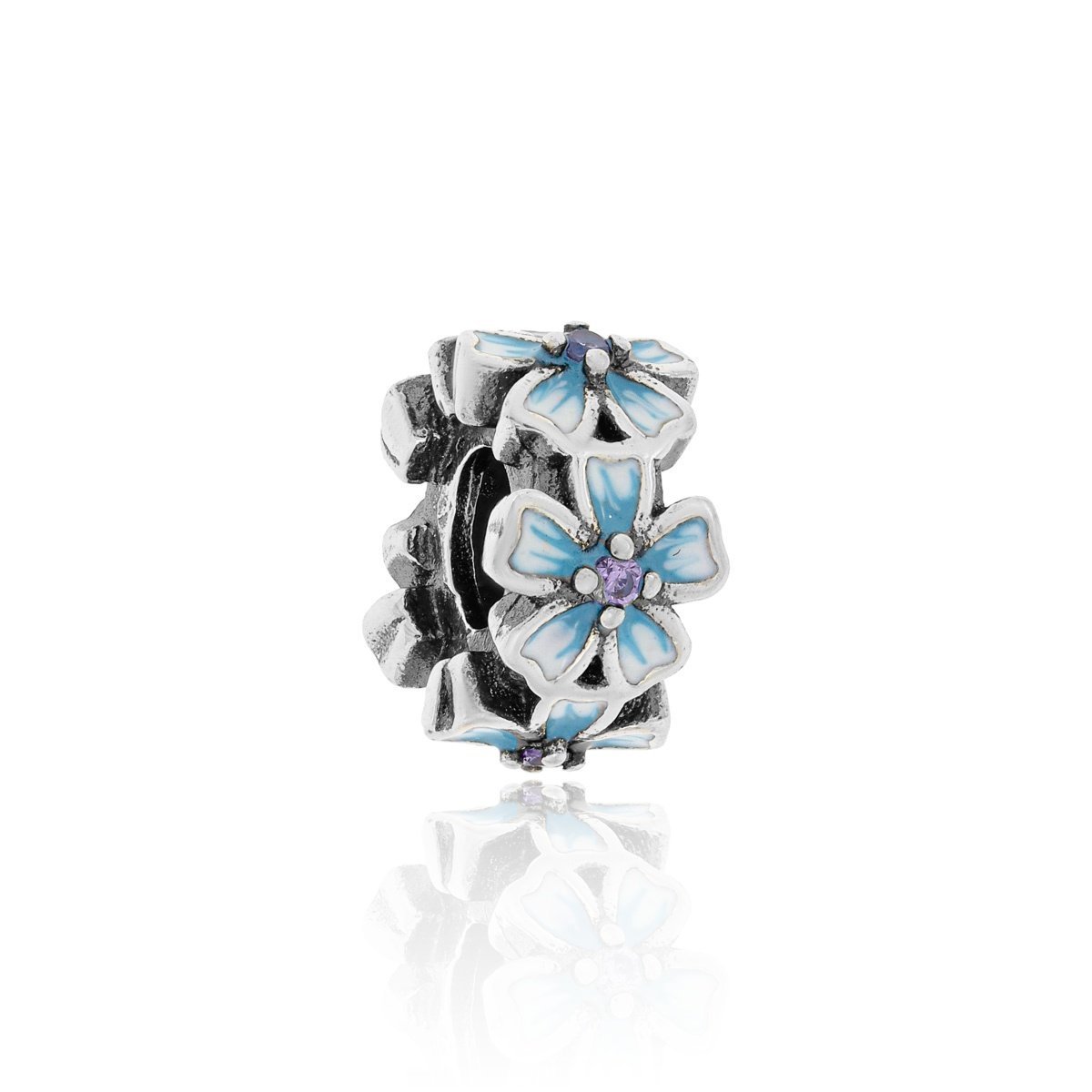 Srebrna zawieszka/charms do bransoletki kwiatki pr. 925