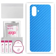 Folie ochronne do telefonów - Folia naklejka skórka strukturalna na TYŁ do Apple iPhone 16 Plus - Carbon Niebieski - apgo SKINS - miniaturka - grafika 1