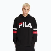 Bluzy męskie - Męska bluza FILA Luohe Oversized Hoody black - miniaturka - grafika 1