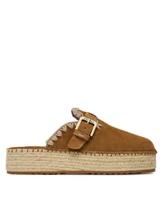 Mou Espadryle Jute clog plain MU.SW641000A Brązowy - Espadryle damskie - miniaturka - grafika 1