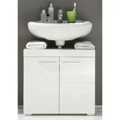 Meble łazienkowe - Trendteam TRENDTEAM AD30101 szafka pod umywalkę, biała, z połyskiem, w rozmiarze 60 x 56 x 34 cm (szer. x wys. x głęb.) 1393-301-01 - miniaturka - grafika 1