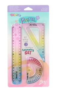 Zestaw Geometryczny Colorino Pastel: Ekierka, Linijka, Kątomierz - Przybory szkolne - miniaturka - grafika 1
