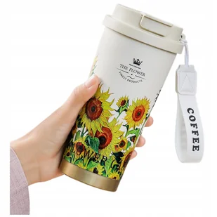 Kubek Termiczny 500Ml Ze Słomką Na Kawę Herbatę Zimne Napoje Kolorowy - Kubki termiczne - miniaturka - grafika 1