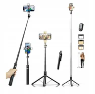 Selfie stick - ASHINER statyw do telefonu selfie stick 180cm 2 w 1 + bezprzewodowy pilot - miniaturka - grafika 1
