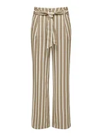 Spodnie damskie - ONLY Spodnie damskie w paski, Silver Mink/Stripes:Cloud Dancer, 38W / 32L - miniaturka - grafika 1