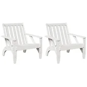Fotele i krzesła ogrodowe - vidaXL Krzesła ogrodowe Adirondack 2 szt. Białe Drewno lite Sosna - miniaturka - grafika 1