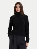 Swetry damskie - Tommy Hilfiger Golf WW0WW46791 Czarny Regular Fit - miniaturka - grafika 1