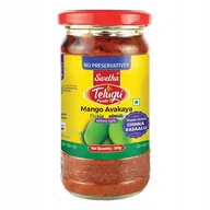 Pasztet i przetwory mięsne - Marynowane Mango Avakaya bez czosnku Mango Avakaya Pickle Telugu Foods 300g - miniaturka - grafika 1