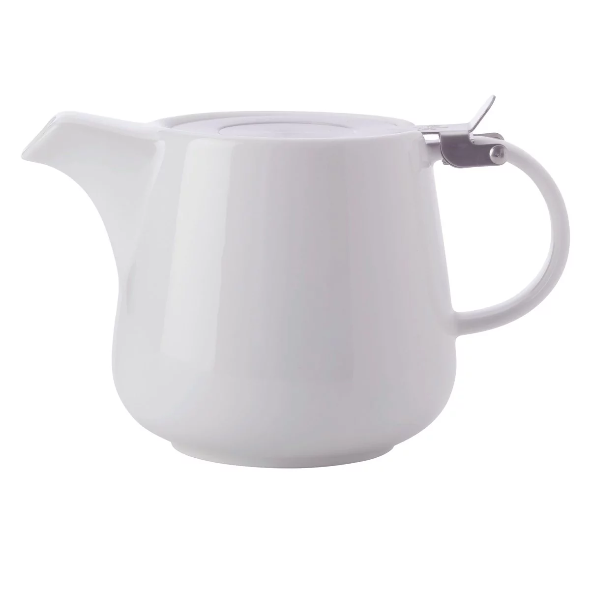 Biały porcelanowy dzbanek do herbaty z sitkiem Maxwell & Williams Basic, 1,2 l