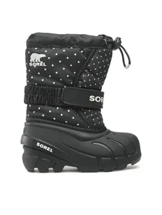 Sorel Śniegowce Childrens Flurry Print NC3503-010 Czarny - Buty dla dziewczynek - miniaturka - grafika 1