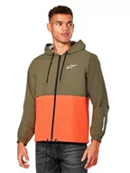 Kurtki męskie - Alpinestars Speeder Windbreaker kurtka męska, sportowa kurtka outdoorowa dla mężczyzn, wojskowa zieleń/pomarańczowa, rozmiar XL - miniaturka - grafika 1