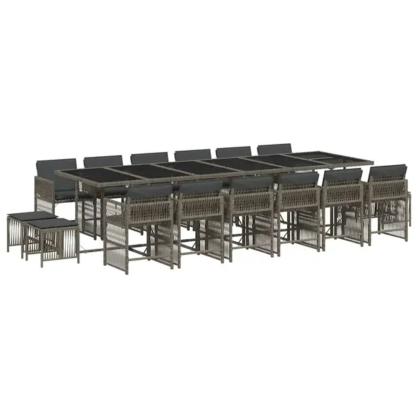Zestaw Mebli Ogrodowych z Rattanu PE, Stół 330x106x73 cm, Krzesła 50,5x5